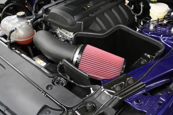 JLT Black Textured Cold Air Intake Kit with Red Oiled Filter for 2015-2021 Ford Mustang EcoBoost 2.3L #CAI-FME-15