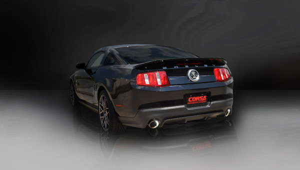 Corsa 14320 Sport Polished Single 4.0" Dual Rear Axle-Back for 2011-2012 Ford Mustang Shelby GT500 5.4L V8