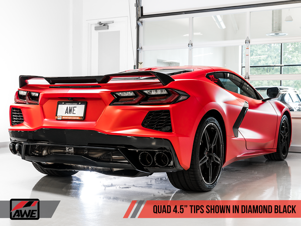 AWE Tuning 2020-2025 Chevrolet Corvette C8 Stingray & E-Ray | Track Edition Exhaust (Quad Diamond Black Tips) | 3020-43086