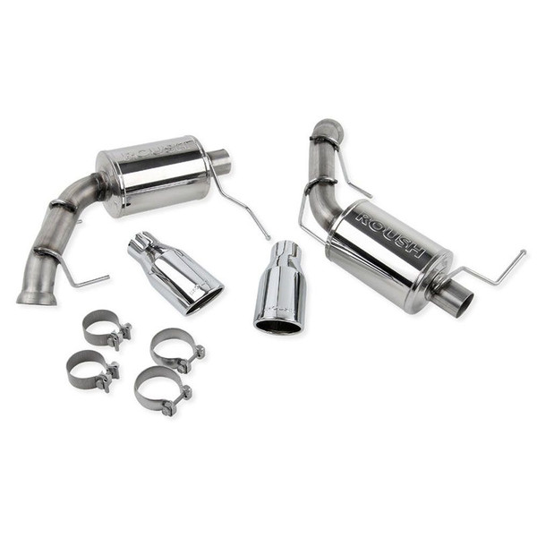 Roush Axle-Back Exhaust System with Round Tips for 2011-2014 Mustang 3.7L V6 - 421145
