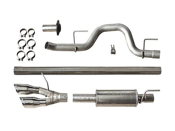 Roush 3" Cat-Back Exhaust (Polished Tips - Side Exit) for 2011-2014 Ford Raptor SVT 6.2L / 2011-2014 F-150 3.5L, 5.0L, 6.2L- 421711