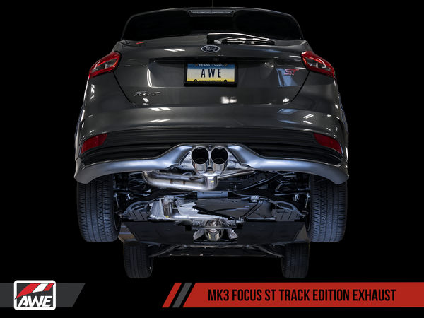 AWE Tuning 2013-2018 Ford Focus ST MK3 | Track Cat-Back Exhaust with Diamond Black Tips | 3020-33036
