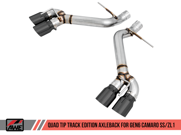 AWE Tuning 2016-2024 Chevrolet Camaro SS & ZL1 | Track Edition Axle-Back Exhaust (Quad Diamond Black Tips) | 3020-43075