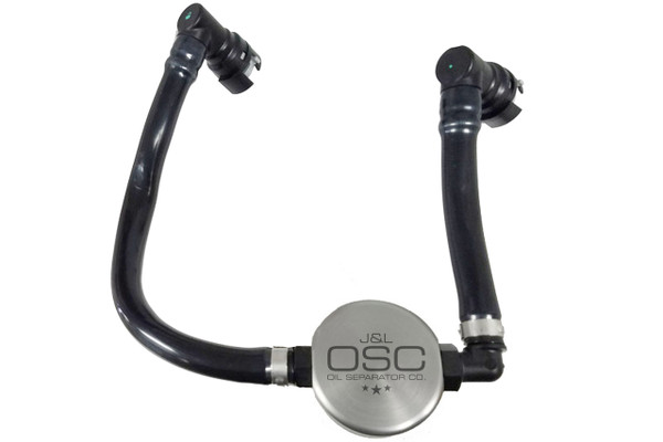 J&L Clear Anodized Oil Separator 3.0 Driver Side (2018-2023 Mustang GT 5.0L | 2019 Bullitt | 2018-2023 Mustang GT / Bullitt Supercharged) 3024D-C