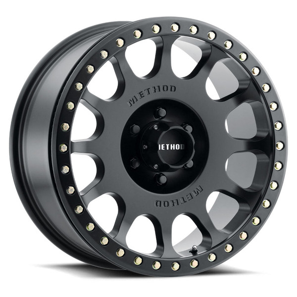 Method Race Wheels MR105 Beadlock MATTE BLACK Wheel 17x9 | 5x127 BC (5x5) | -38 Offset | 3.5 Backspacing - fits Jeep Wrangler JL 2018-2026, Jeep Wrangler JK 2007-2018, Jeep Gladiator JT 2020-2026, and 7 more