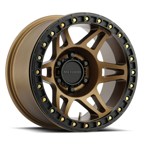 Method Race Wheels MR106 Beadlock | METHOD BRONZE Wheel 17x9 | 5x127 BC (5x5) | -44 Offset | 3.5 Backspacing - fits Jeep Wrangler JL 2018-2026, Jeep Wrangler JK 2007-2018, Jeep Gladiator JT 2020-2026, and 7 more