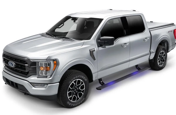 AMP Research PowerStep Plug N Play Running Boards for 2021-2026 F-150 Crew & Quad Cab / 2021-2026 Ford Raptor EcoBoost & Raptor R - Part #76152-01A