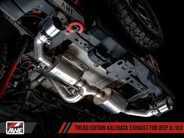 AWE Tuning 2018-2026 Jeep Wrangler 3.6L | Tread Edition Axleback Exhaust (Dual Rear | Chrome Silver Tips) | 2.0T (JL | JLU) | 3015-32001