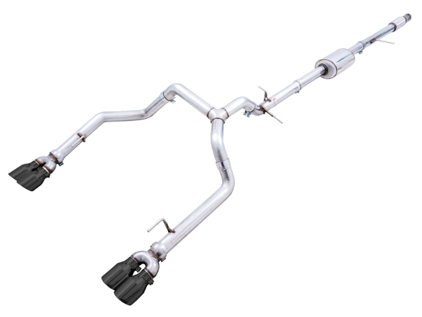 AWE Tuning 4th Gen 2019-2026 Silverado | Sierra 1500 5.3L 0FG Catback Split Rear Exit (w/ Bumper Cutouts) | Quad Diamond Tips | 3015-43202