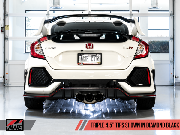 AWE Tuning 2017-2021 Honda Civic Type R Track Edition Exhaust w/Front Pipe & Triple Diamond Black Tips | 3020-53002