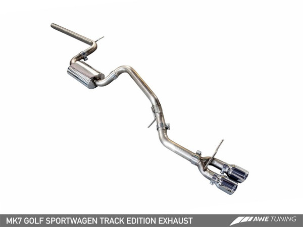 AWE Tuning VW MK7 2015-2021 Golf SportWagen Track Edition Exhaust w/Chrome Silver Tips (90mm) | 3020-22016