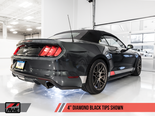 AWE Tuning 2015-2023 S550 Mustang EcoBoost Axle-back Exhaust | Touring Edition (Diamond Black Tips) | 3015-33086
