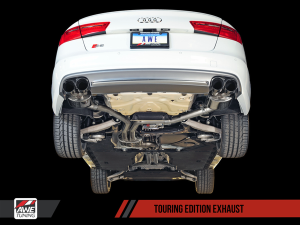 AWE Tuning Audi C7 2012-2018 | C7.5 S6 4.0T Touring Edition Exhaust | Diamond Black Tips | 3015-43010
