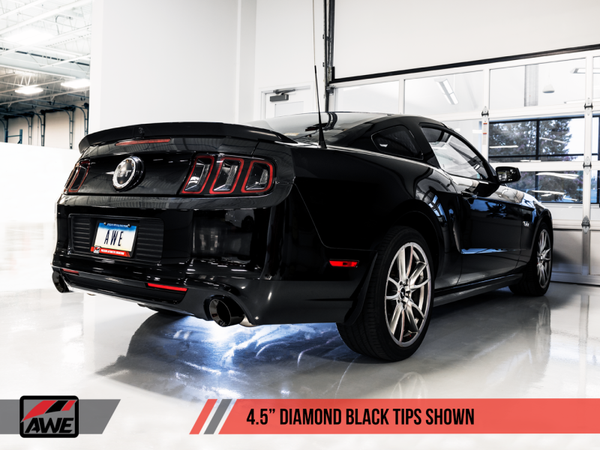AWE Tuning 2011-2014 S197 Mustang GT | 2011-2012 GT500 5.4L Axle-back Exhaust | Track Edition (Diamond Black Tips) | 3020-33044