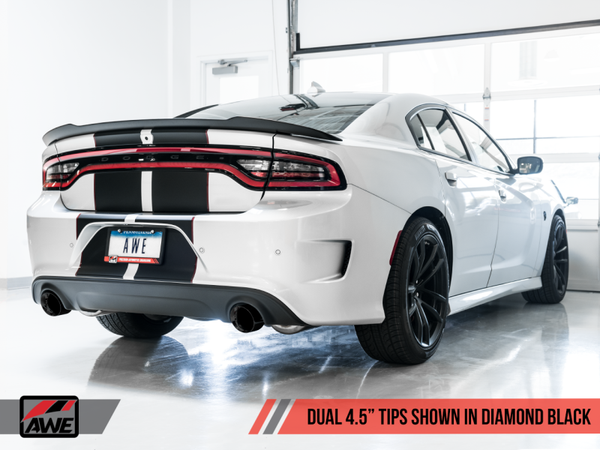 AWE Tuning 2017-2023 Dodge Charger 5.7 Track Edition Exhaust | Diamond Black Tips | 3015-33134