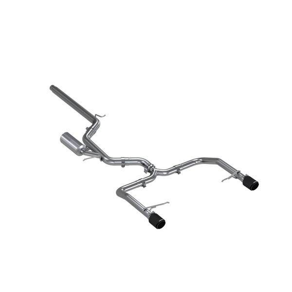 MBRP Exhaust T304 Stainless Steel, 3" Cat Back, Dual Split Rear Exit, with Carbon Fiber Tips for 2019-2021 Volkswagen Jetta GLI - S46083CF