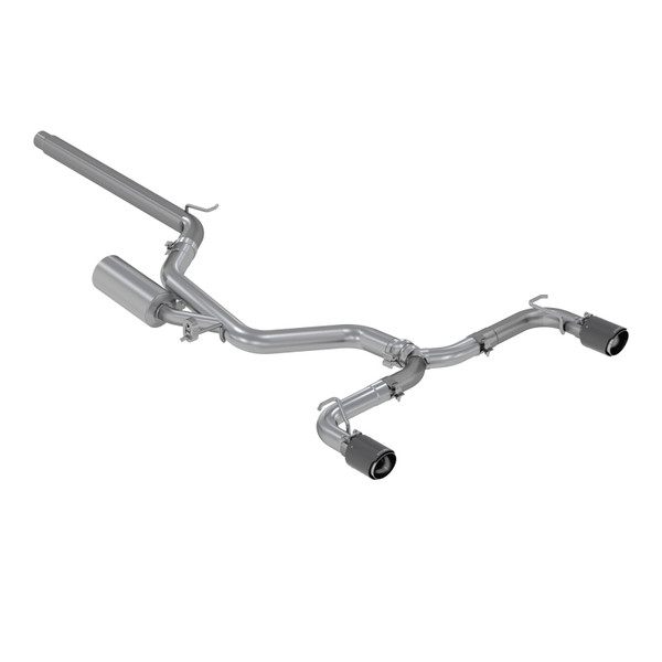 MBRP Exhaust T304 Stainless Steel, 3" Cat Back, 2.5" Dual Split Rear Exit, with Carbon Fiber Tips for 2015-2021 Volkswagen Golf GTI MK7/MK7.5 - S46063CF