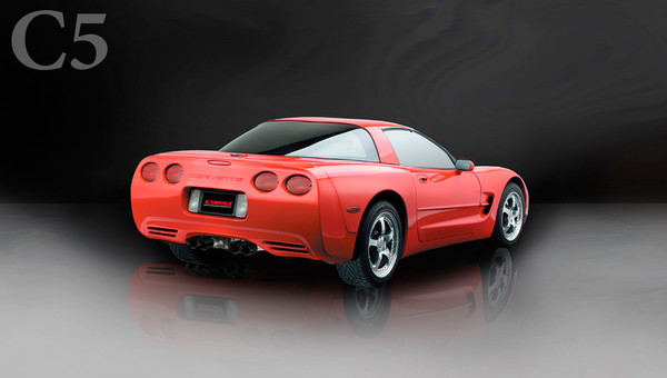 Corsa 14132BLK Xtreme Black Twin 3.5" Dual Rear Axle-Back for 1997-2004 Chevy Corvette C5 5.7L V8