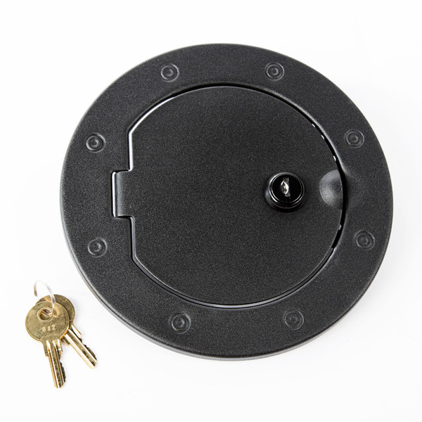 Rugged Ridge 2007-2018 Jeep Wrangler JK Textured Black Locking Gas Cap Door
