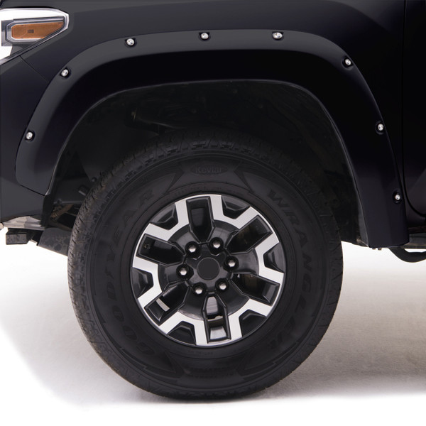 EGR 2016-2022 Toyota Tacoma w/Mudflap Bolt-On Look Color Match Fender Flares - Set - Black