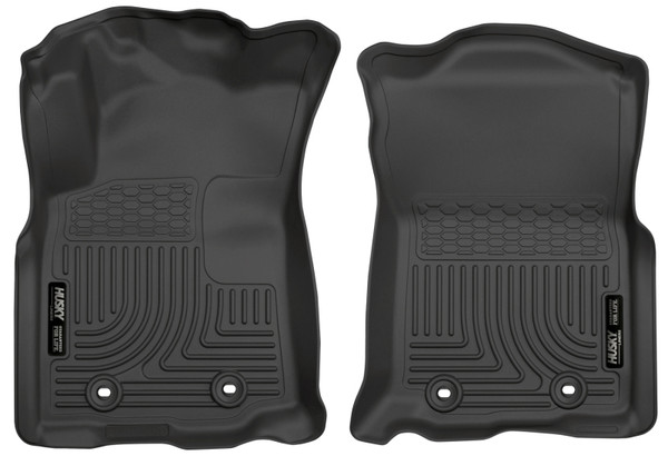 Husky Liners 2018-2022 Toyota Tacoma Double Cab WeatherBeater Black Front Floor Liners