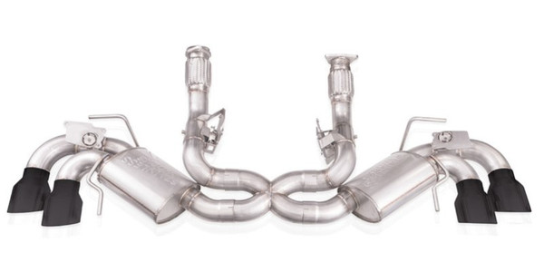 Stainless Works 2020-2024 Chevrolet Corvette C8 6.2L Redline Cat-Back Exhaust w/ Matte Black Tips
