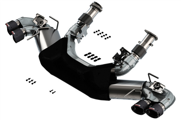 Borla 2020-2024 Chevrolet Corvette C8 6.2L S-Type Exhaust System Dual Round Angle Cut Carbon Fiber Tips