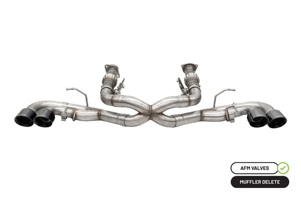 Corsa 2020-2024 Corvette C8 3in Xtreme Cat-Back Exhaust 4.5in Blk Quad Tips - Integrates stock AFM Valve