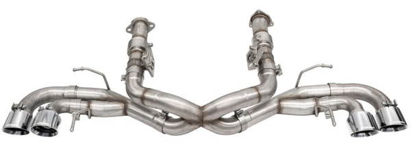 Corsa 2020-2024 Corvette C8 3in Xtreme Cat-Back Exhaust 4.5in Pol Quad Tips - Integrates stock AFM Valve