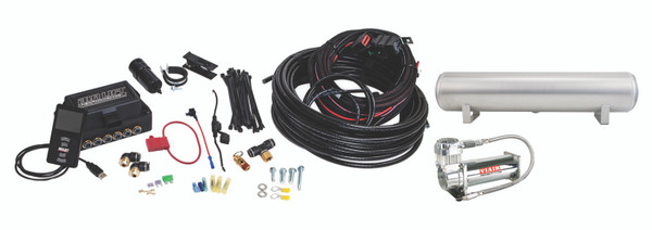 Air Lift Performance 3P (3/8 Air Line 4 Gal 5-Port  Raw Aluminum Tank VIAIR 444C Comp)