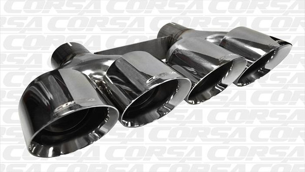 Corsa 14062 Polished Quad 4.5" Dual Rear Tip Kit for 2014-2019 Chevy Corvette C7 Coupe 6.2L V8 Auto