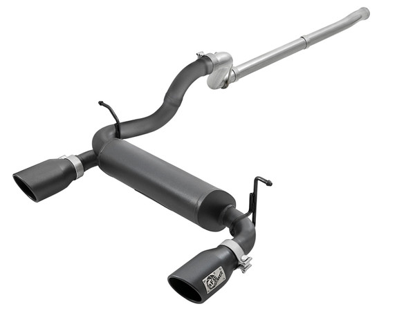 aFe Rebel Series 2.5in 409 SS Cat-Back Exhaust w/ Black Tips 2018-2025 Jeep Wrangler (JL) V6 3.6L - 49-48076-B