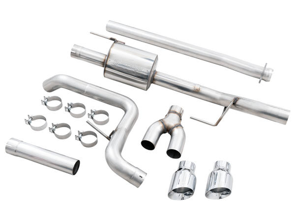 AWE 0FG 2021-2023 Ford F150 (2.7L / 3.5L / 5.0L) Dual Side Exit Cat-Back Exhaust- 4.5in Chrome Silver Tips - 3015-22067
