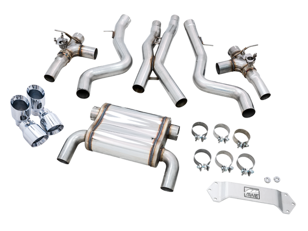 AWE Tuning 2015-2020 BMW F8X M3/ 2015-2020 BMW M4 SwitchPath Catback Exhaust | Chrome Silver Tips | 3025-42070