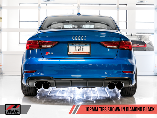 AWE Tuning 2015-2020 Audi 8V S3 SwitchPath Exhaust w/Diamond Black Tips 102mm | 3025-43072