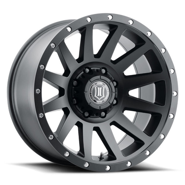 ICON Compression Satin Black Wheel 20x10 | 8x180 BC | -19 Offset - fits Chevrolet Silverado 2500HD 2011-2026, Chevrolet Silverado 3500HD SRW 2011-2026, GMC Sierra 2500HD 2011-2026, GMC Sierra 3500HD SRW 2011-2026