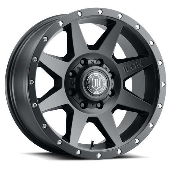 ICON Rebound Satin Black Wheel 20x9 | 8x170 BC | +6 Offset - fits Ford F-250 Super Duty 1999-2026, Ford F-350 Super Duty SRW 1999-2026, Ford Excursion 2000-2005