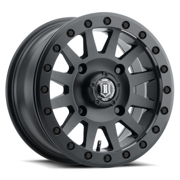 ICON Compression Satin Black Wheel 15x7 | 4x156 BC | +12 Offset - fits Polaris RZR XP 1000, Polaris RZR Trail, Polaris RZR S, Polaris Ranger 800, Polaris Ranger 900, and 4 more