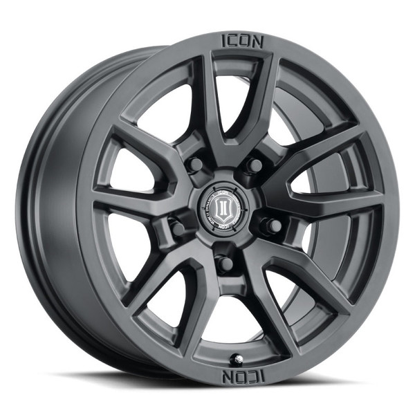 ICON Vector 5 Satin Black Wheel 17x8.5 | 5x150 BC | +25 Offset - fits Toyota Land Cruiser 1998-2021, Toyota Tundra 2000-2021, Toyota Sequoia 2001-2022, Lexus LX470 1998-2007, Lexus LX570 2008-2021