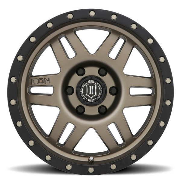 ICON Six Speed Bronze Wheel 17x8.5 | 6x139.7 BC (6x5.5) | +25 Offset - fits Chevrolet Silverado 1500 1999-2026, GMC Sierra 1500 1999-2026, Chevrolet Tahoe 1992-2026, Chevrolet Suburban 1992-2026, GMC Yukon 1992-2026, and 25 more