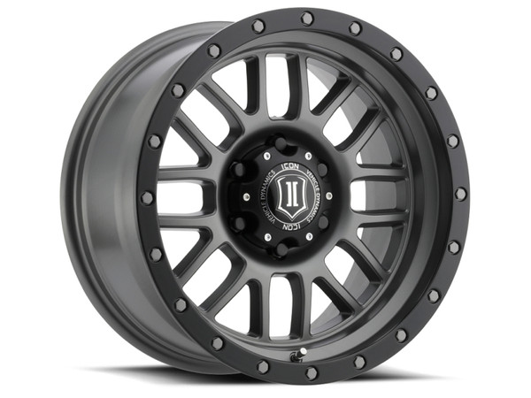 ICON Alpha Titanium Wheel 17x8.5 | 5x127 BC (5x5) | +0 Offset - fits Jeep Wrangler JL 2018-2026, Jeep Wrangler JK 2007-2018, Jeep Gladiator JT 2020-2026, Jeep Commander 2006-2010, Chevrolet C/K1500 2WD 1967-1998, and 7 more