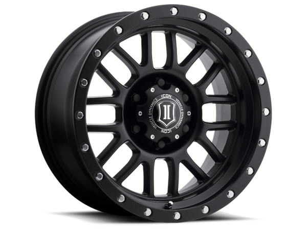ICON Alpha Satin Black Wheel 17x8.5 | 6x135 BC | +6 Offset - fits Ford F-150 2004-2026, Ford F-150 Raptor 2010-2026, Ford Expedition 2003-2026, Lincoln Navigator 2003-2026, Lincoln Mark LT 2006-2014
