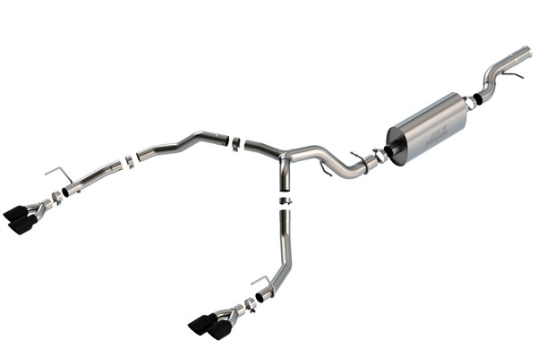 Borla 2021-2024 Tahoe / Yukon 6.2L V8 2/4WD 4DR T-304 SS Touring Cat-Back Exhaust w/ Black Chrome Tips