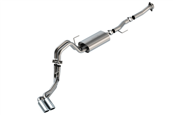 Borla 2021-2024 F-150 5.0L 2DR RC SB (122.8 WB) XL, XLT 3/2.25 DSE Cat-Back S-Type Chrome Tips