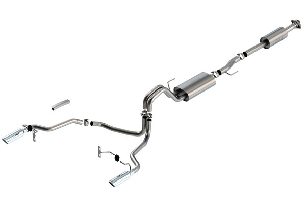 Borla Touring Dual Exit Cat-Back Exhaust 2021-2024 F-150 2.7L/3.5L 4DR CC SB EC STB LARI/KING R/PLINUM/LTD 3/2.25 SRE - Chrome Tips - 140862
