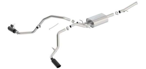 Borla 14-18 GMC Sierra 1500 5.3L Reg Cab 78.8in Bed 2.75 to 2.25in S-Type Catback (Black Chrome Tip)