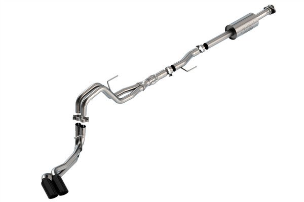 Borla 2021-2024 F-150 5.0L 4DR CC SB EC STB LARIAT/KR/PLATNM/LTD 3/2.25 DSE Cat-Back ATAK Black CHR Tips