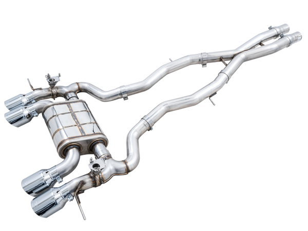 AWE SwitchPath Catback Exhaust for BMW G8X M3/M4 - Chrome Silver Tips - 3025-43480