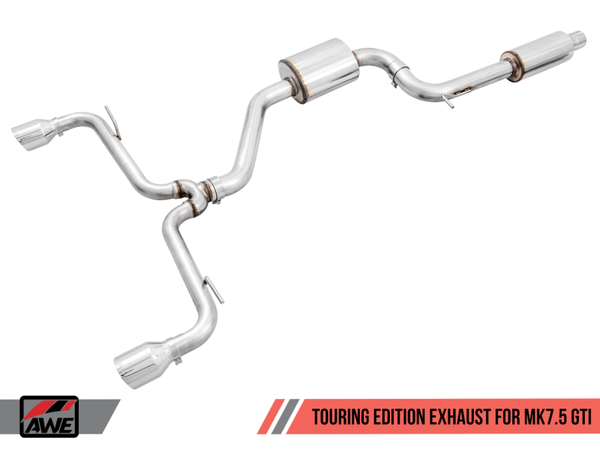AWE Tuning Volkswagen GTI MK7.5 2018-2021 2.0T Touring Edition Exhaust w/Chrome Silver Tips 102mm | 3015-32096