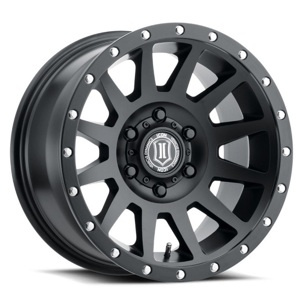 ICON Compression Satin Black Wheel 18x9 | 6x139.7 BC (6x5.5) | +25 Offset - fits Chevrolet Silverado 1500 1999-2026, GMC Sierra 1500 1999-2026, Chevrolet Tahoe 1992-2026, Chevrolet Suburban 1992-2026, GMC Yukon 1992-2026, and 25 more